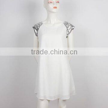 OEM manufacturer hot sliver shoulder laser cut latest dress designs