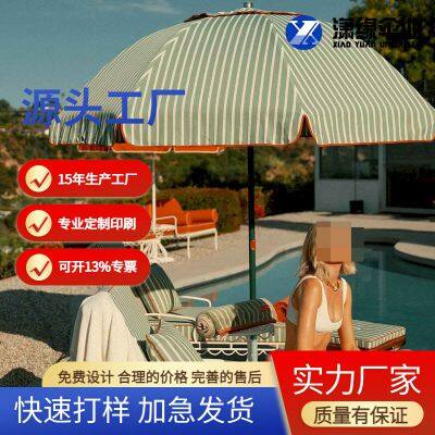 Windproof retro outdoor umbrella garden terrace parasol sun beach umbrella suitable for restaurant swimming pool