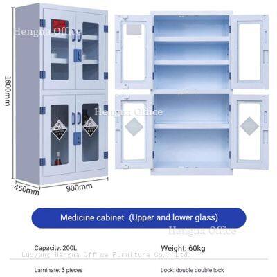 Caja de seguridad de laboratorio | Caja de ácido y base HN - PP600 - Ventilación integrada y bandeja antiderrame de 2 cm para cumplir con los requisitos del laboratorio