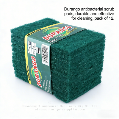 Factory Durable Nylon Green Sponge Scouring Pad Rectangle Non-Woven Abrasive Cleaning Scouring Pad