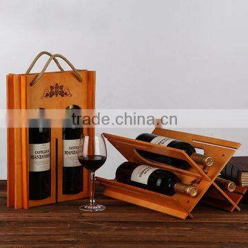 custom wooden wine box for double wine bottles