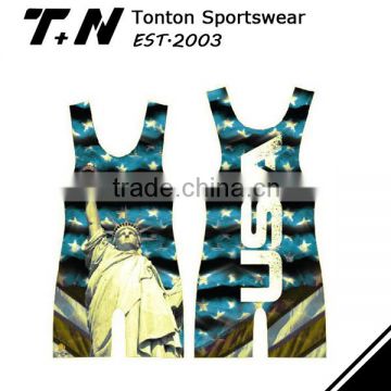 2016 Perfessional custom cheap wrestling singlets for sale