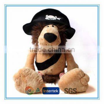 Plush lion toy with pirate hat