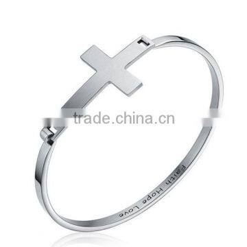 high quality silver cross bracelet simple popular unisex jewelry bracelets