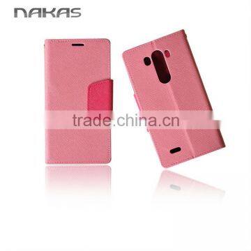 Two Color Dairy PU Leather Case Cell Phone Case For LG G4, Mobile Phone Flip Cover Case For LG G3