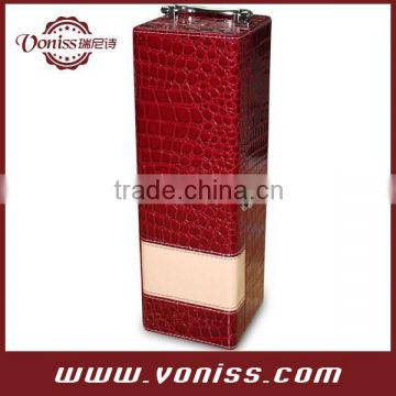 PU Leather Single Bottle wine box set ,Wine Pckaging Box, Decorative boxes Carrier and holder,Red Color