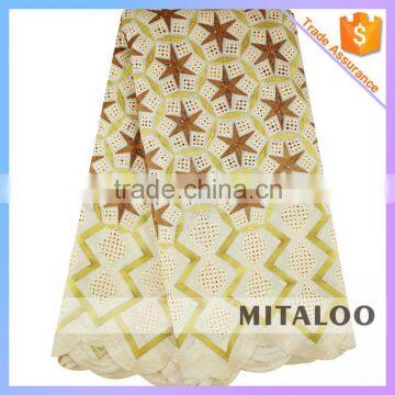 Mitaloo MSL0383 Top Quality Heavy African Lace Fabric Swiss Voile Lace with Best Price