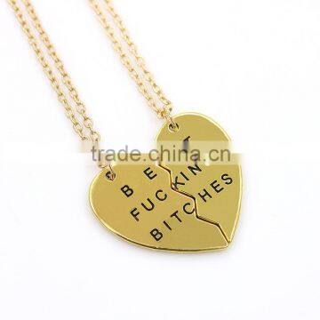 Best Bitches Broken Heart Necklace Pendant Necklace Wholesale photo-6