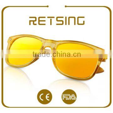 Plastic Bamboo Leg Sun Glasses with Colorful Lens Chinese Sunglasses