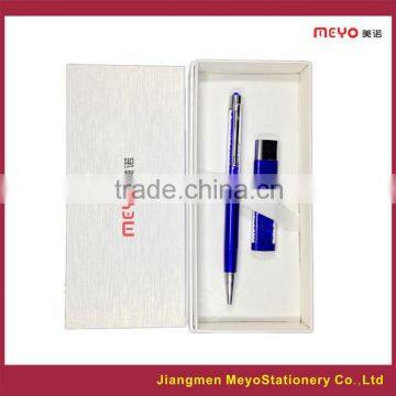 crystal filled pen with usb flash drive gift set