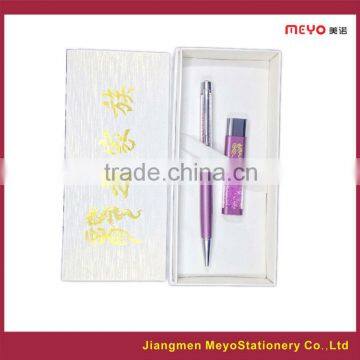 Hot-selling Crystal Pens,Pen With Crystal and USB Gift Set