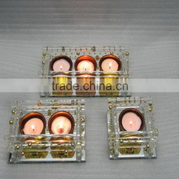 yellow home designs square glass candle holder