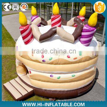 Funny stand balloon inflatable birthday cake bouncer for kids