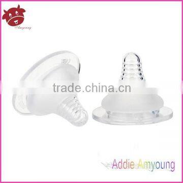 Sample free normal/wide mouth transparent silicone teat baby feeding bottle nipple silicone nipple