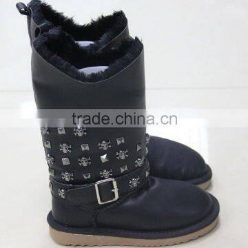 2016 HFUGG Genuine Leather Fashion Boots for Children Boys and Girls Snow Boots With Buckle Quality Choice