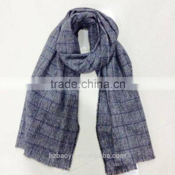 Fashion grey twill chequer pashmina scarf