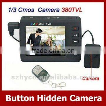 New 2.5 inch LCD monitor wireless hidden button camera mini DVR