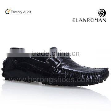 Genuine leather casual boat shoes men slip-on