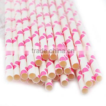 PINK POLKA DOT Paper Drinking Straws For Party Table Decoration Festival Christmas