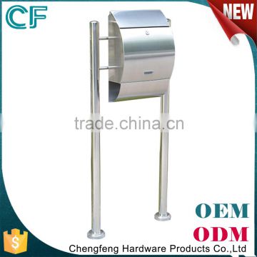 Simple Style Wrought Stainless Steel Free Standing Mailboxes Residential