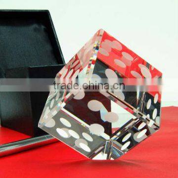 K9 crystal dice paperweight