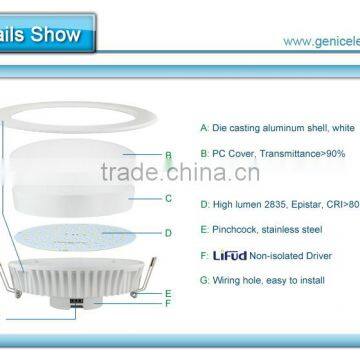 Hotel Room 24w Round Led Down Light 8" With Internal Non-isolated Driver photo-5