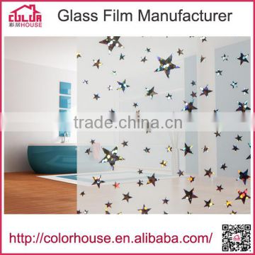 Home/office glass window pattern printed laser polyester film