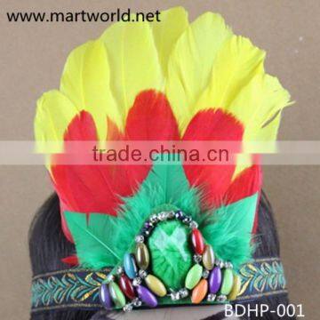 belly dance three colors feather headpiece (BDHP-003)