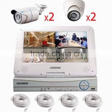 Poe 4ch onvif p2p nvr kit ip surveillance system 4ch cctv nvr kit with monitor 4pcs poe cameras pnp onvif cloud