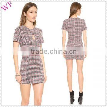 Lady official plaid peep dress