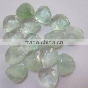 Gree flourite 10*12mm triangle faceted jewelry