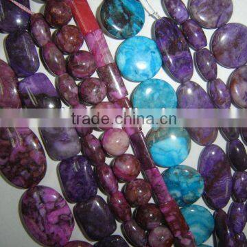 Gemstone dye crazy lines agate rice beads jewelry