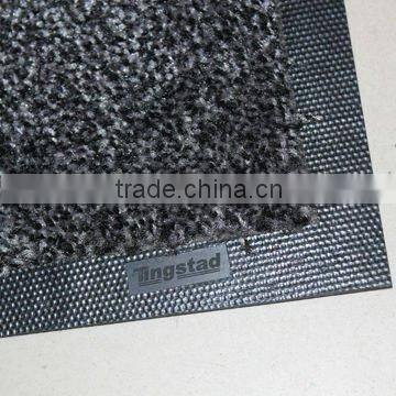 Rubber backed fiber mat