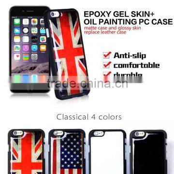 epoxy gel skin oil painting PC case for iphone 5s 6