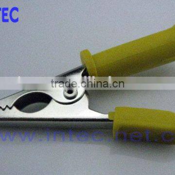 Jumper Wires Alligator Crocodile Roach Test Clip Plastic Handles Crocodile clips 60mm yellow color I00138