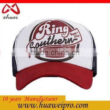China Headwear Custom 5-Panel Trucker Cap Cotton Twill & Nylon Mesh Trucker Cap