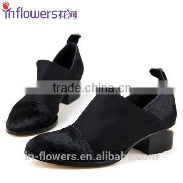 OEM ODM Small quantity Black suede leather women shoes