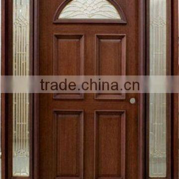 American Craftsman Wooden Main Doors Design With Glass Side Lite DJ-S9512MST