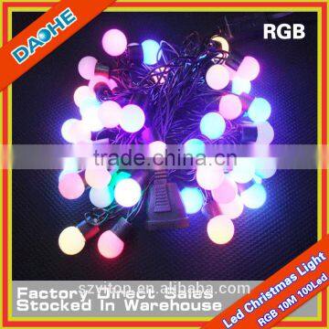 Christmas Tree Decoration 10 Meters 100 LED Bulb LED String Ball Light 110V/220V RGB Indoor Light Decor