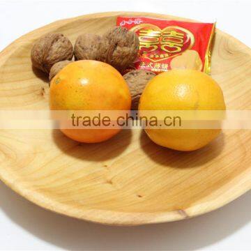 New Naturally Root Carved Made by Hand Round Plate Tray photo-2