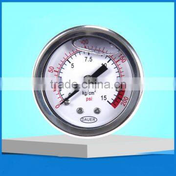 Stainless Steel Case Oil Filled Pressure Gauge with Brass Back Connection