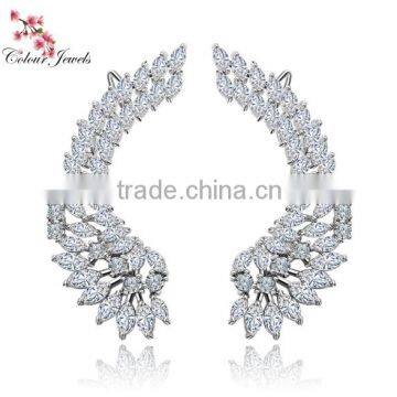 Antiallergic Luxury Cubic Zircon Angle Wings Earrings for Women