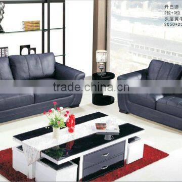 Modern General leather Home used 1+2+3 black High Quality Sofa AL370-B