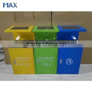 waste segregation color coding stainless steel square waste bin