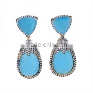 Latest Design Fancy Colorful CZ Stud Earrings ER-647-1400