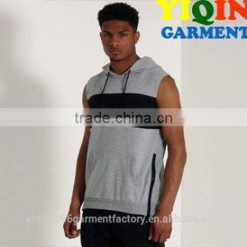 Wholesale neoprene panelled hooded top with zip detail