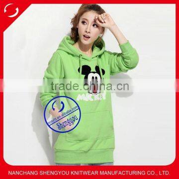 Custom quality plain women applique hoodies