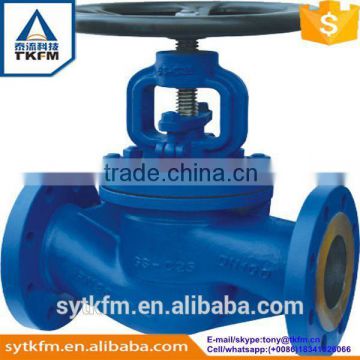 2015 TKFM hot sale gas medium DIN standard stainless steel globe valve straight type