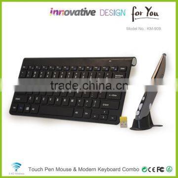 High quality 2.4G wireless keyboard and touch pen mouse CE,FCC,ROHS standard