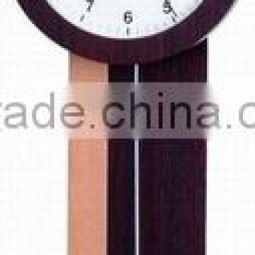 Glass wooden pendulum wall clock